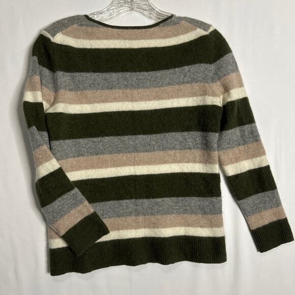 41 Hawthorn Rella Cashmere crewneck striped green, gray, tan  size small - Picture 7 of 11